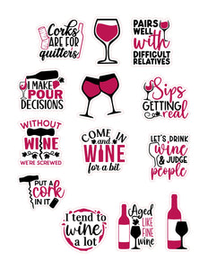 Wine 13pc Sticker Sheet