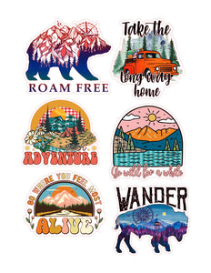 Adventure 6 pc Sticker Sheet