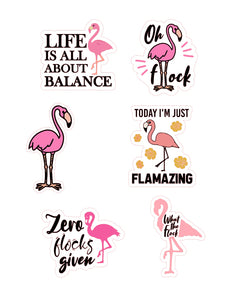 Flamingos 6pc Sticker Sheet