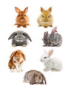 Adorable Bunnies 7pc Sticker Sheet