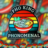 A pile of Pho-King Phenomenal stickers.