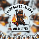 A pile of Vancouver Island Wild Life stickers.