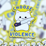 This is a pile of Choose Violence stickers. 