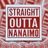 A pile of Straight Outta Nanaimo stickers. 