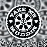 A pile of Take Me Muddin' stickers.