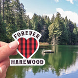 A Forever Harewood sticker at Colliery Dam in Harewood, Nanaimo. 