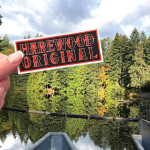 A Harewood Original sticker at Colliery Dam in Harewood, Nanaimo. 