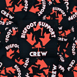 This is a pic of a pile of Bigfoot Support Crew stickers strewn about.