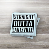 This is a pile of Straight Outta Lantzville stickers.